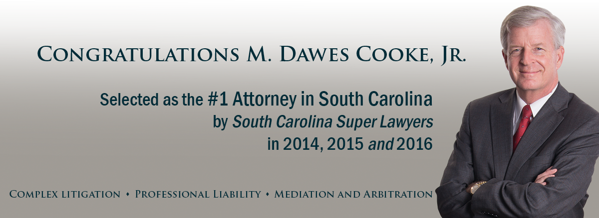 color slider header image of Dawes Cooke, listed number one in South Carolina Super Lawyers for 2016